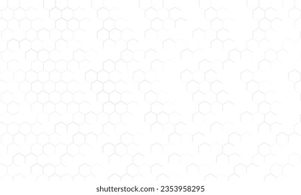 Gray and white abstract wide horizontal banner with hexagon carbon fiber grid and orange glowing lines. Technology vector background with orange neon lines