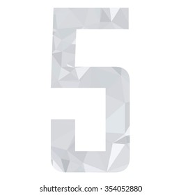 Gray White Alphabet Number Polygon Style