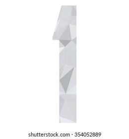 Gray White Alphabet Number Polygon Style