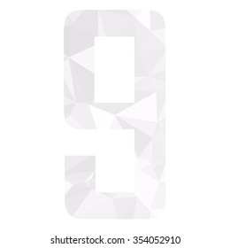 Gray White Alphabet Number Polygon Style