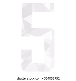Gray White Alphabet Number Polygon Style