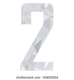 Gray White Alphabet Number Polygon Style