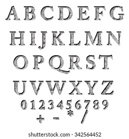 Gray White Alphabet Polygon Style, Creative Design Templates