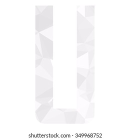 Gray White Alphabet Polygon Style, Creative Design Templates