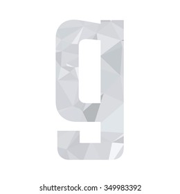 Gray White Alphabet Polygon Style, Creative Design Templates