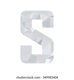 Gray White Alphabet Polygon Style, Creative Design Templates