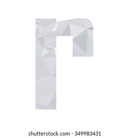 Gray White Alphabet Polygon Style, Creative Design Templates