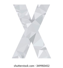 Gray White Alphabet Polygon Style, Creative Design Templates