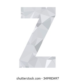 Gray White Alphabet Polygon Style, Creative Design Templates