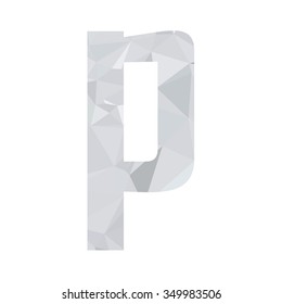 Gray White Alphabet Polygon Style, Creative Design Templates