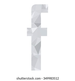 Gray White Alphabet Polygon Style, Creative Design Templates