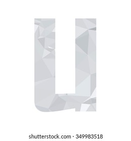Gray White Alphabet Polygon Style, Creative Design Templates