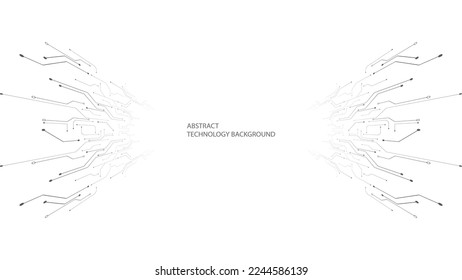 Gray white background image, technology background design and communication connection.