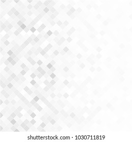 Gray white background with mesh of rhombus or squares. Mosaic. Geometric template.