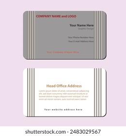 Gray and White background modern business card, Creative Exclusive Editing Business Card Design Double-Sided Template