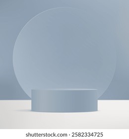 Gray and white background vector 3d with podium space for selling products, backdrop, wallpaper, background, text. 3D abstract studio room with pedestal podium. Vector illustration.