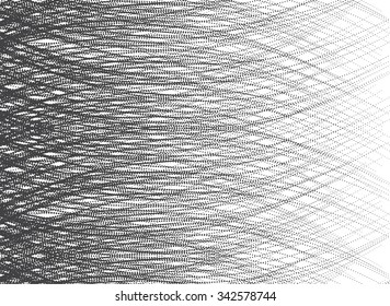 Gray and white background with waves, hair, curls. Abstract vector background, playful yarn line of dots. Elegant stylish design. Fashionable print.