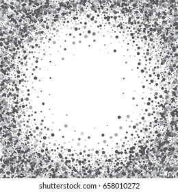 Gray, white and black circles on white background. Vector round confetti splash isolated on white background. For your design postcards, posters, business. Vector illustration,eps 10.