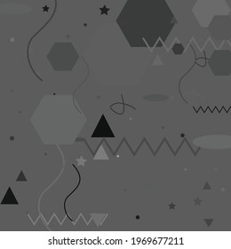 Gray White Black Vector Background. Black White Calm Digital Grey Geometrical Modern Design. Pastel Calm Modern Style Simple Hipster Art. Shadows Gray Monochorome Modern Art Pattern.