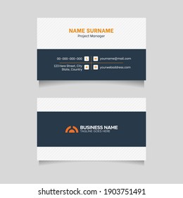 Gray and White Business Card Template, Corporate Visiting Card Design