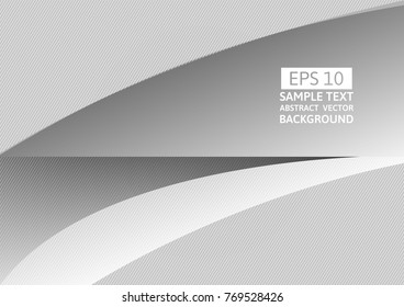 Gray and white color abstract waves vector background, graphic design