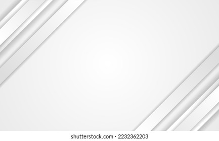 Geometría de líneas diagonales grises y blancas Banner técnico de fondo abstracto ilustración vectorial