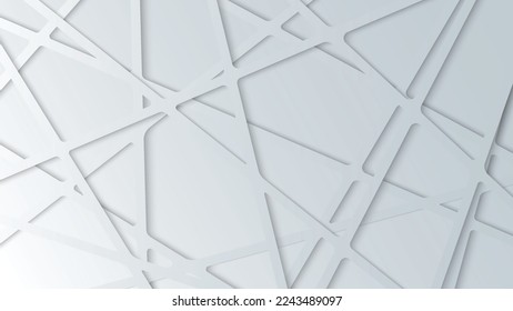 Gray and white diagonal line architecture geometry tech abstract. Vector geometric backdrop.