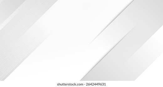 Arquitetura de linha diagonal cinza e branco geometria abstrata de tecnologia ilustração de vetor de fundo sutil.