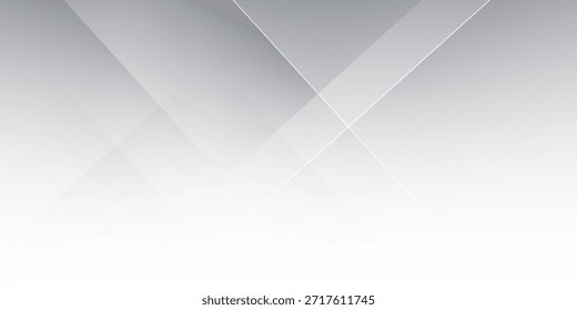 Arquitetura de linha diagonal cinza e branco geometria abstrata de tecnologia ilustração de vetor de fundo sutil.