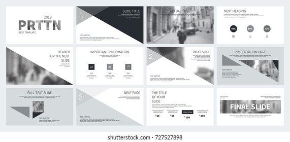 Gray and White elements on a white background. This template is the best as a business presentation, used in marketing and advertising, the annual report, flyer and banner