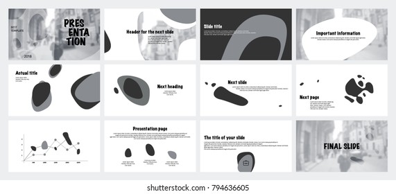Gray and White elements on a white background. This template is the best as a business presentation, used in marketing and advertising, the annual report, flyer and banner