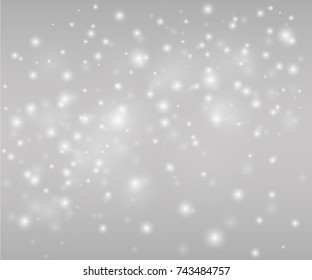 Gray and white festive background with random dots, like shine lights. Creative design for your beautiful design for Christmas or something else ides.