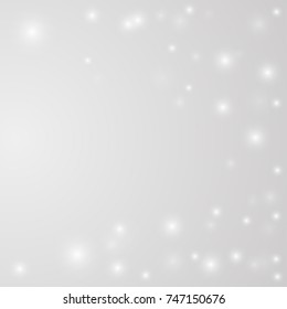 Gray and white festive background with random 
snowflakes, or dots like shine lights. Creative design for your beautiful design for Christmas or something else ides.