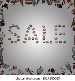 Gray, white friday sale label. Grunge pained background, frame border. Sale, Give away banner, retail, tag. Seamless. Modern sticker illustration. Vector. Marketing campaign sale advert label.