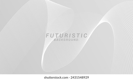 Gray white futuristic abstract background. flowing wavy lines texture background. Suitable for banners, posters, cards, wallpaper.