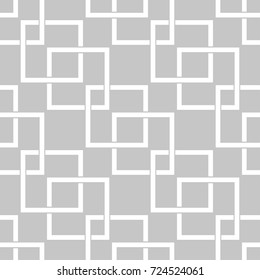 Gray and white geometric monochrome ornament. Seamless pattern for web, textile and wallpapers