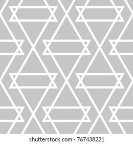 Gray and white geometric monochrome ornament. Seamless pattern for web, textile and wallpapers
