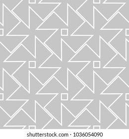Gray and white geometric ornament. Seamless pattern for web, textile and wallpapers