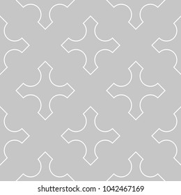Gray and white geometric ornament. Seamless pattern for web, textile and wallpapers