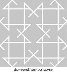 Gray and white geometric ornament. Seamless pattern for web, textile and wallpapers