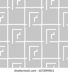 Gray and white geometric ornament. Seamless pattern for web, textile and wallpapers