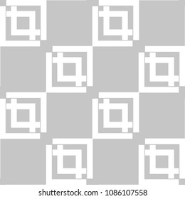 Gray and white geometric ornament. Seamless pattern for web, textile and wallpapers