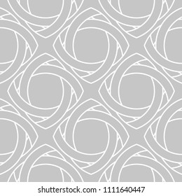 Gray and white geometric ornament. Seamless pattern for web, textile and wallpapers