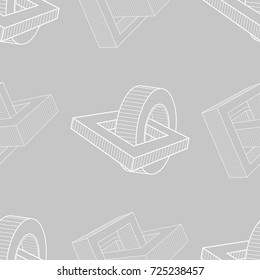 Gray and white geometric ornament. Seamless pattern for web, textile and wallpapers