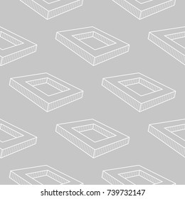 Gray and white geometric ornament. Seamless pattern for web, textile and wallpapers