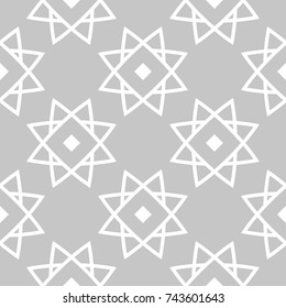 Gray and white geometric ornament. Seamless pattern for web, textile and wallpapers