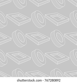 Gray and white geometric ornament. Seamless pattern for web, textile and wallpapers