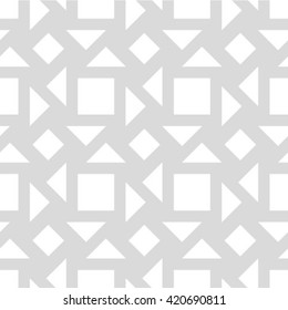 Gray and white geometric seamless pattern with triangle, abstract background, vector.