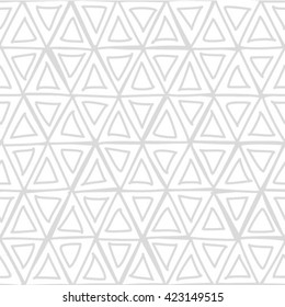 Gray and white geometric seamless pattern with triangle, abstract background, vector.