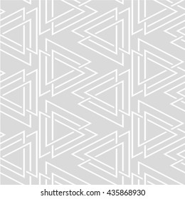 Gray and white geometric seamless pattern with triangle, abstract background, vector.